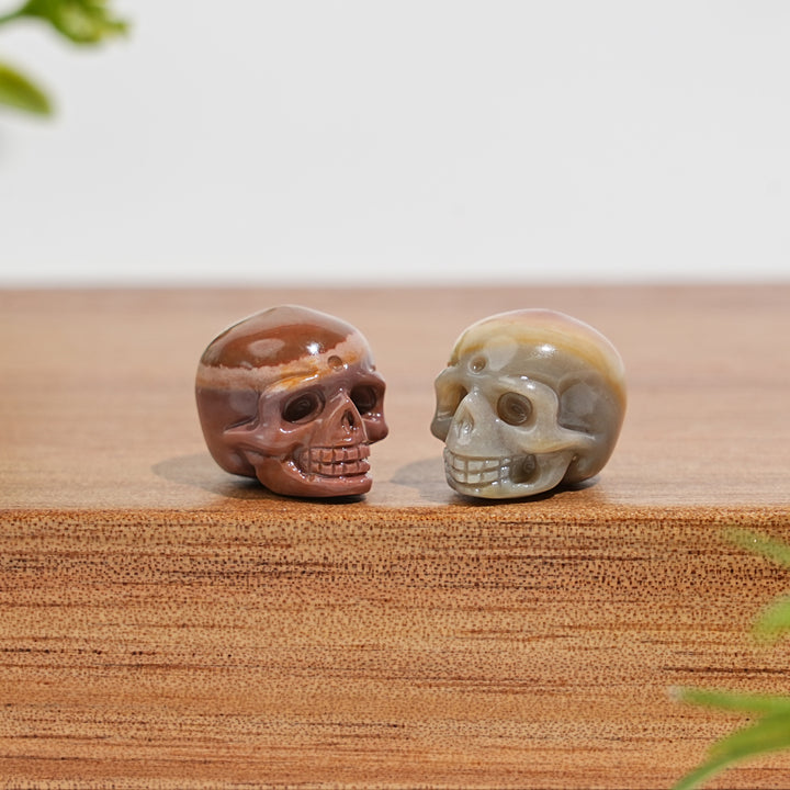 Natural Crystal Carving Alashan Agate Skull
