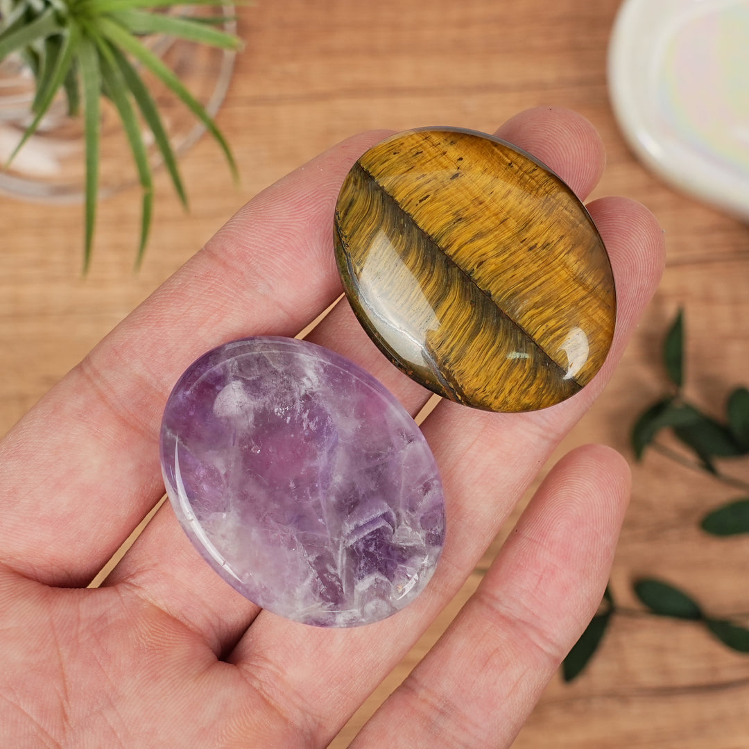 Natural Crystal Worry Stone,Palm Stone