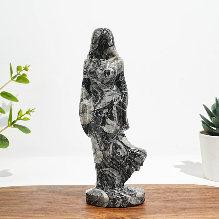 Natural Crystal Ghost Lady Carving