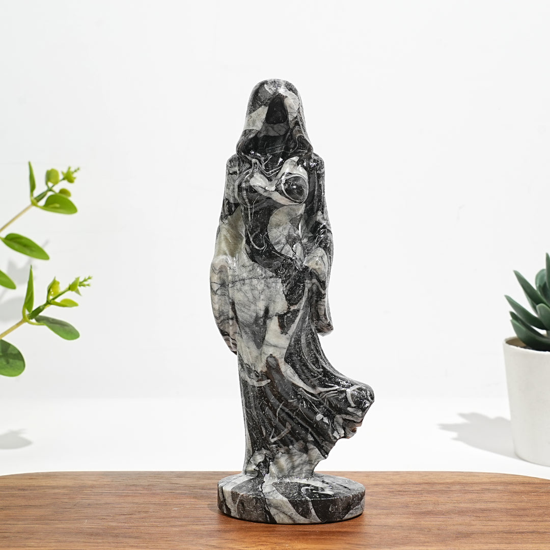Natural Crystal Ghost Lady Carving