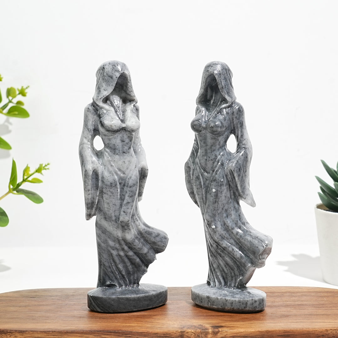 Natural Crystal Ghost Lady Carving