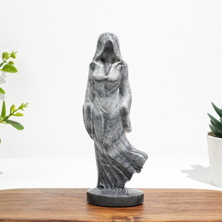 Natural Crystal Ghost Lady Carving