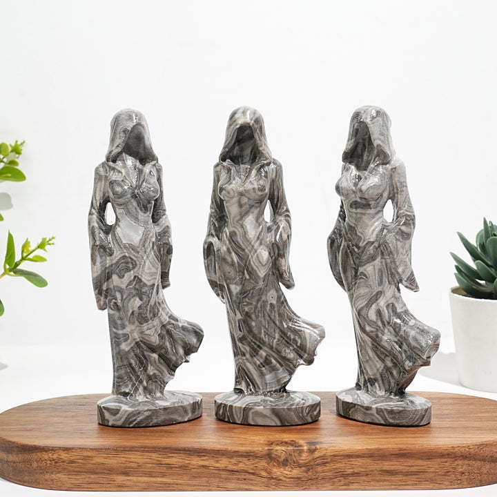 Natural Crystal Ghost Lady Carving