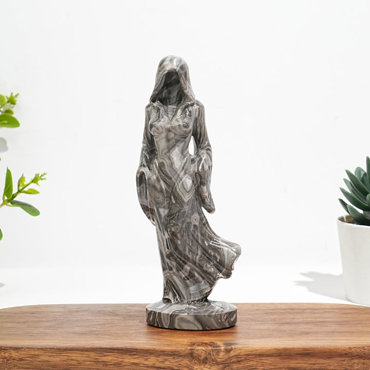 Natural Crystal Ghost Lady Carving