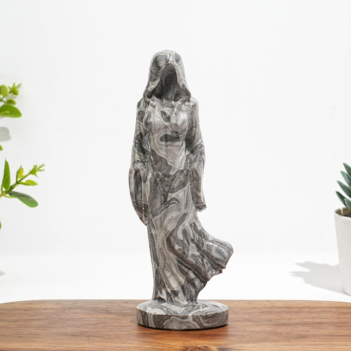 Natural Crystal Ghost Lady Carving