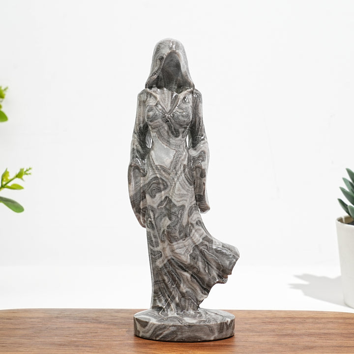 Natural Crystal Ghost Lady Carving
