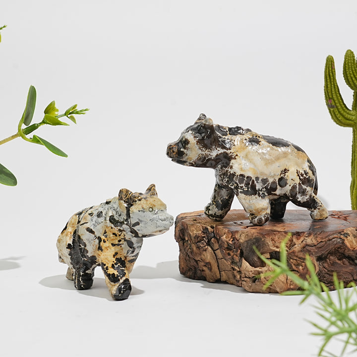 Natural Crystal Picture Jasper Hound Dog Carving
