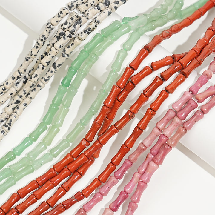 Natural Crystal Bamboo-Joint Bead Strand