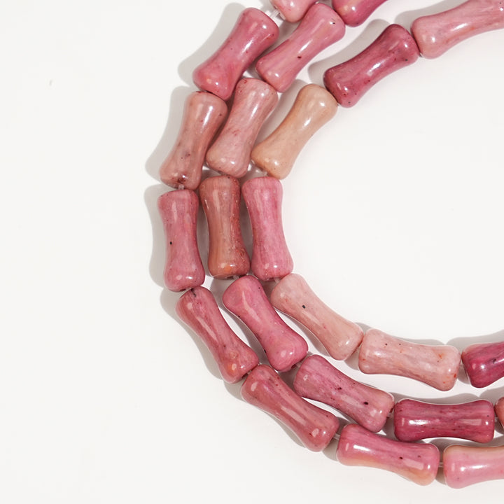 Natural Crystal Bamboo-Joint Bead Strand