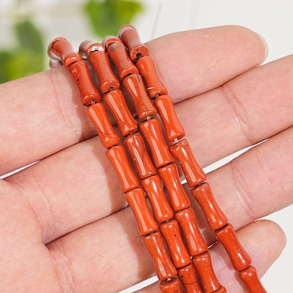 Natural Crystal Bamboo-Joint Bead Strand