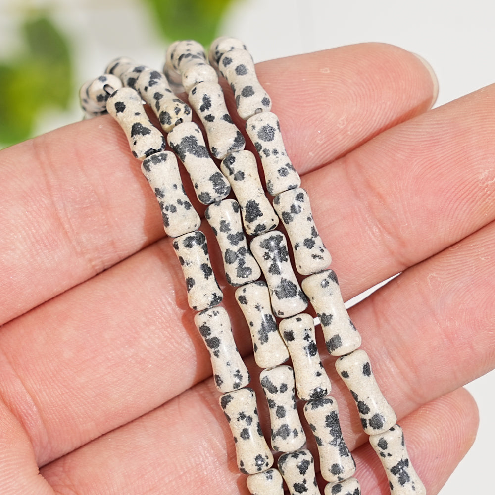 Natural Crystal Bamboo-Joint Bead Strand