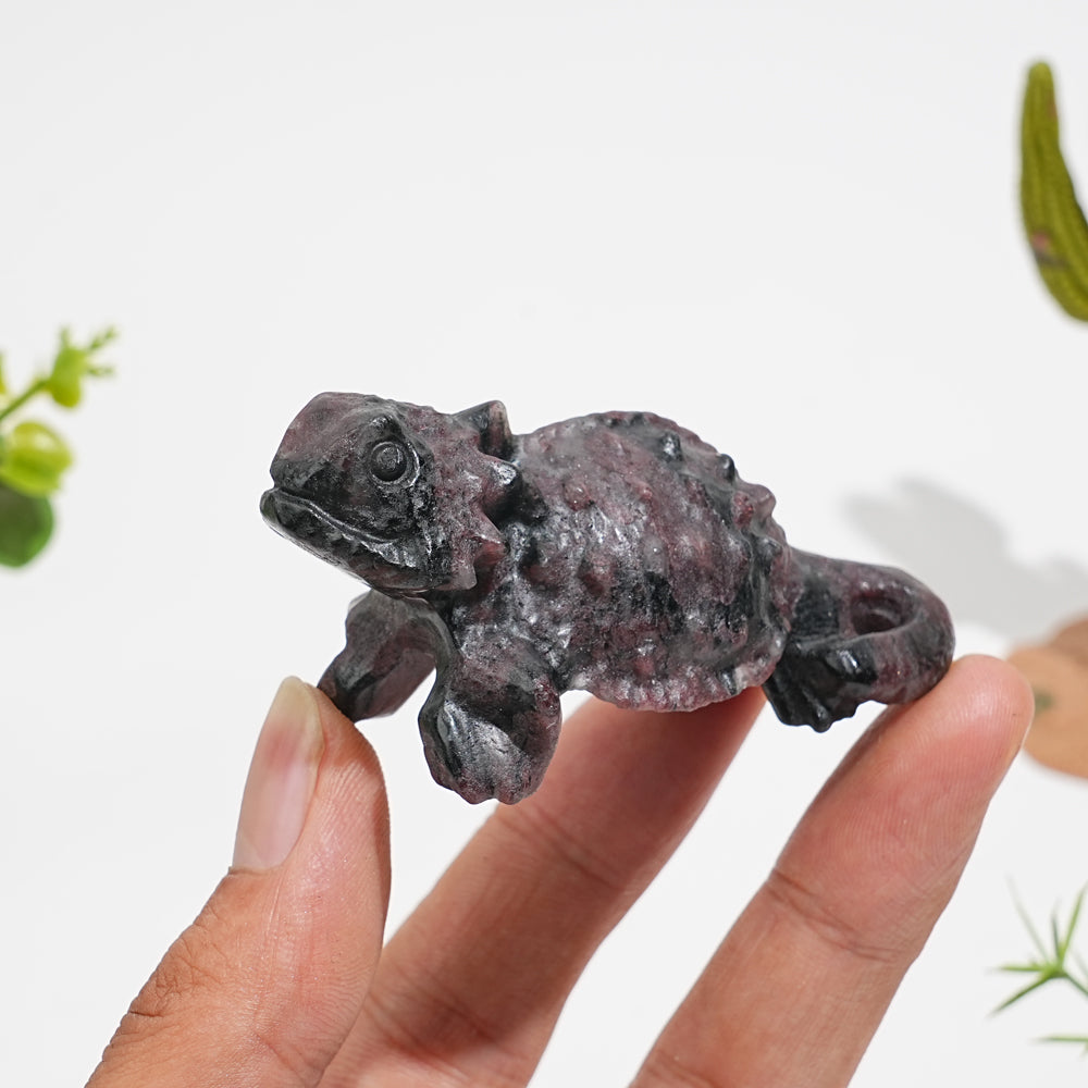 Natural Crystal Lizard Carving