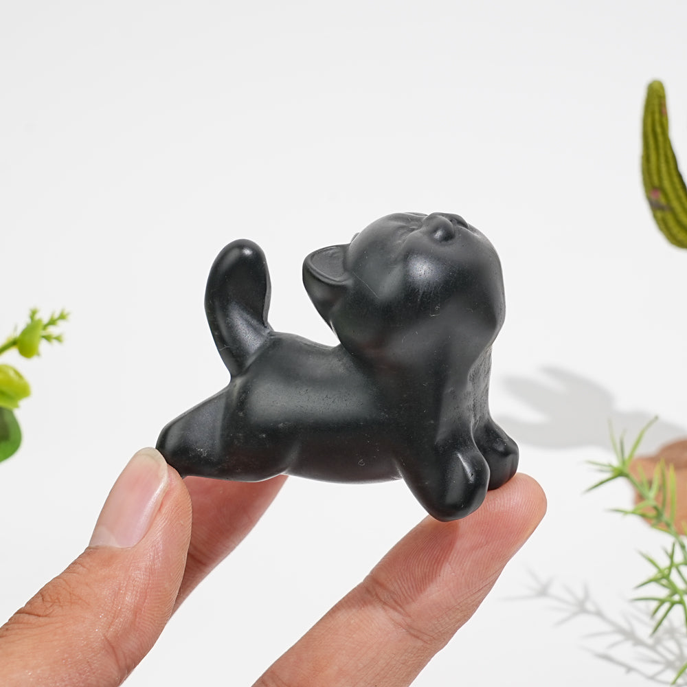 Natural Crystal Stretching Upward Cat Carving