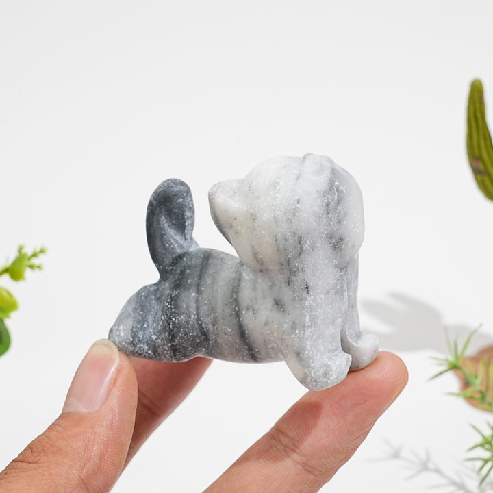 Natural Crystal Stretching Upward Cat Carving