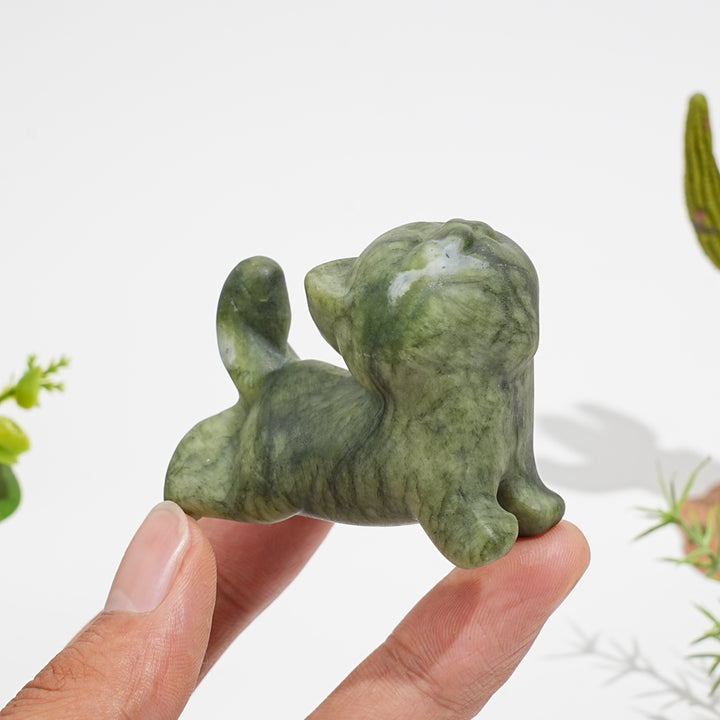 Natural Crystal Stretching Upward Cat Carving