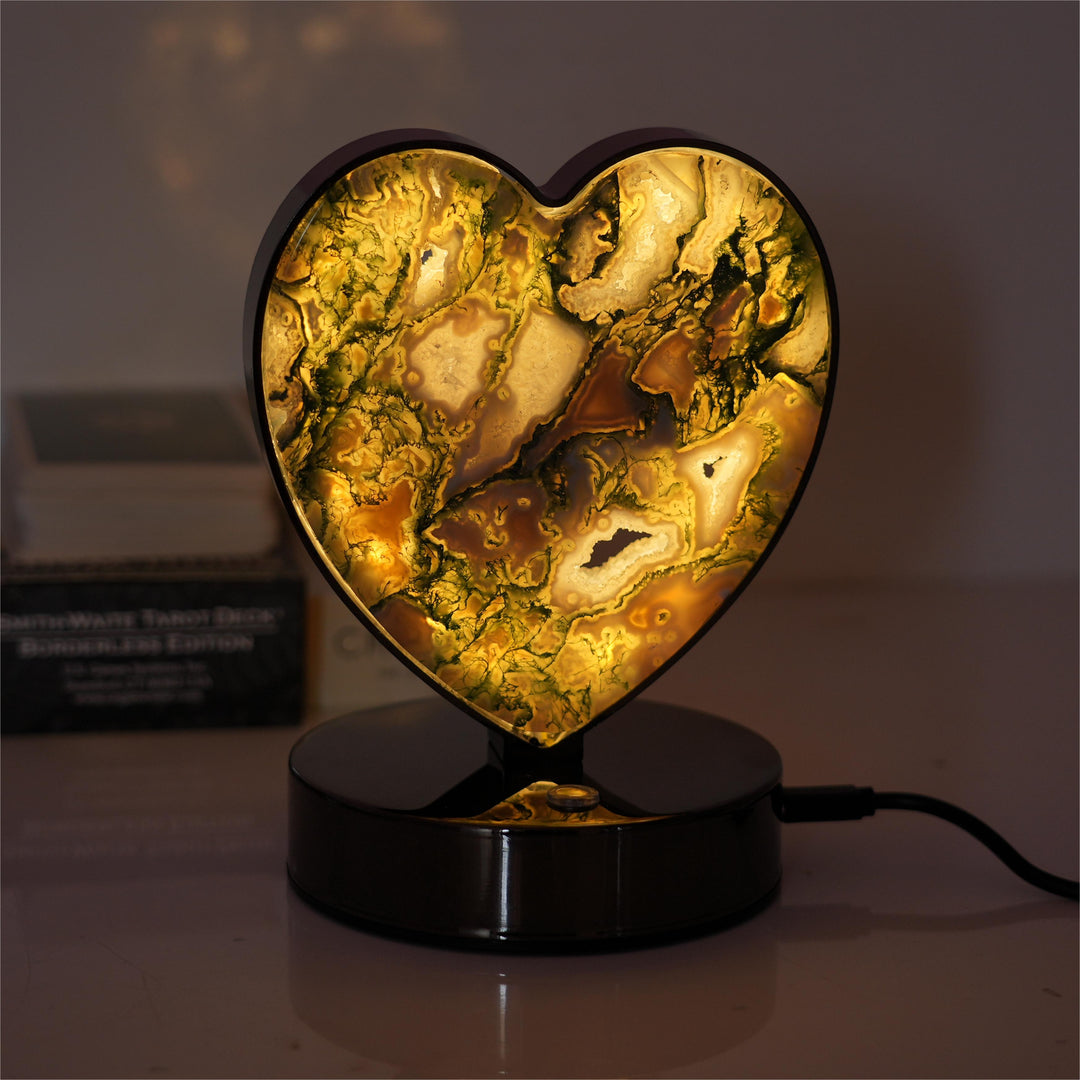 Lampe en agate mousse