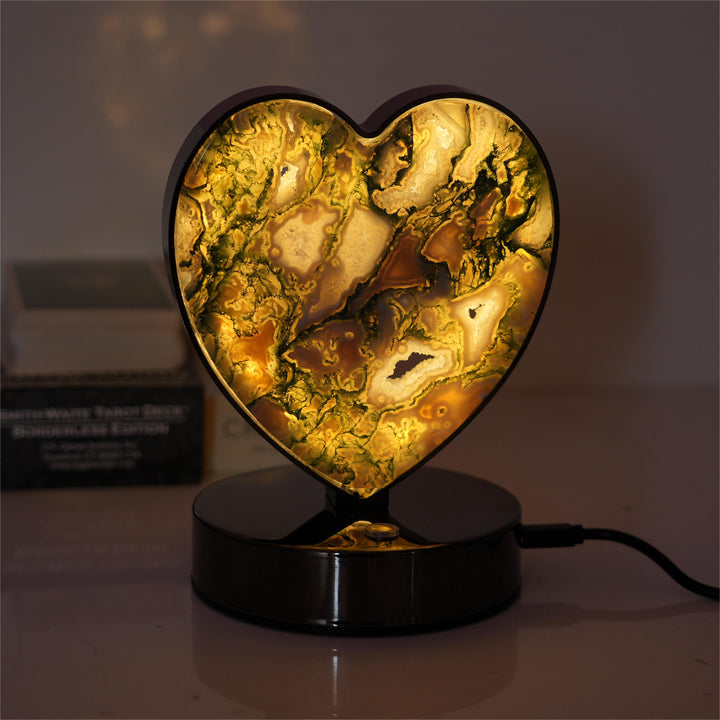 Lampe en agate mousse