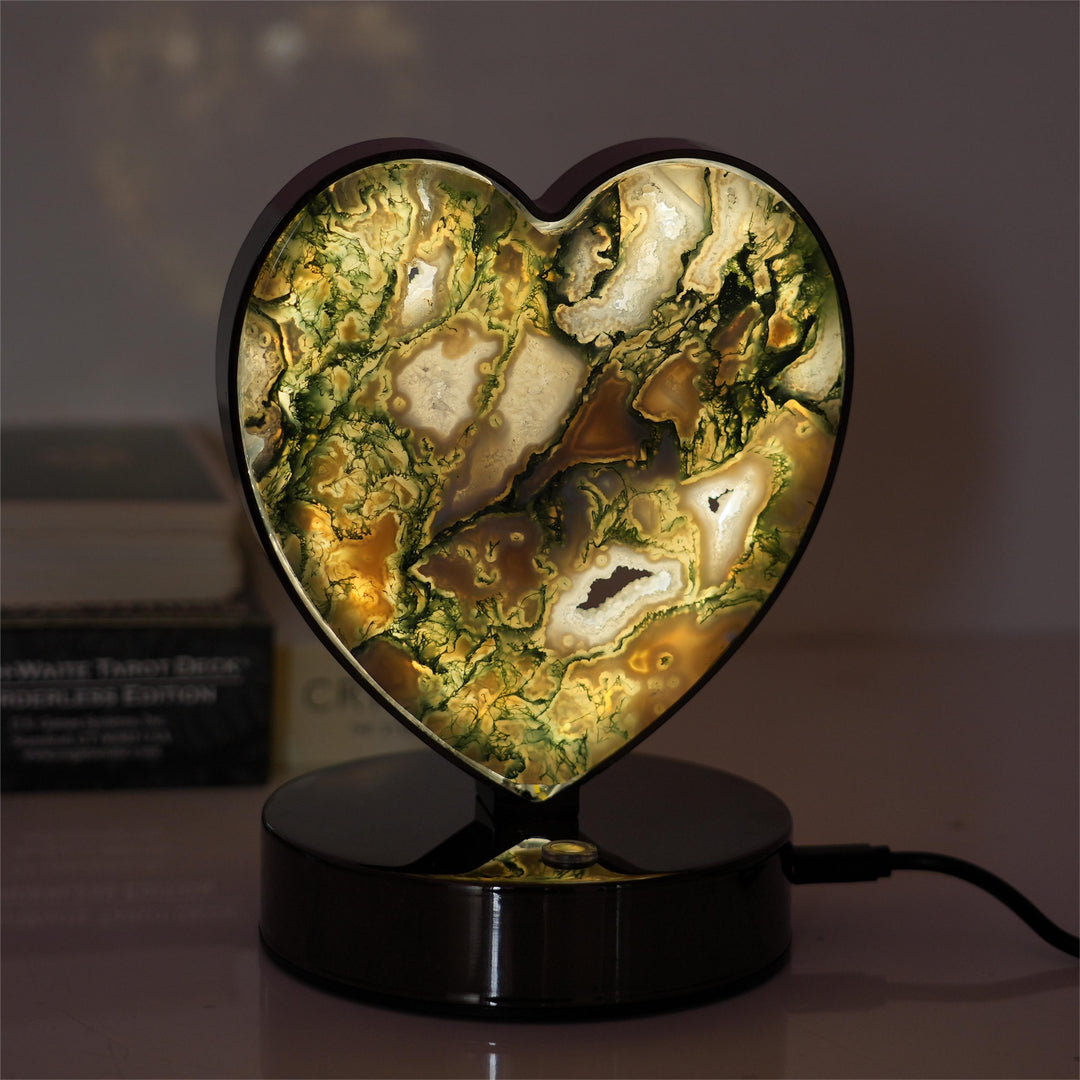 Lampe en agate mousse