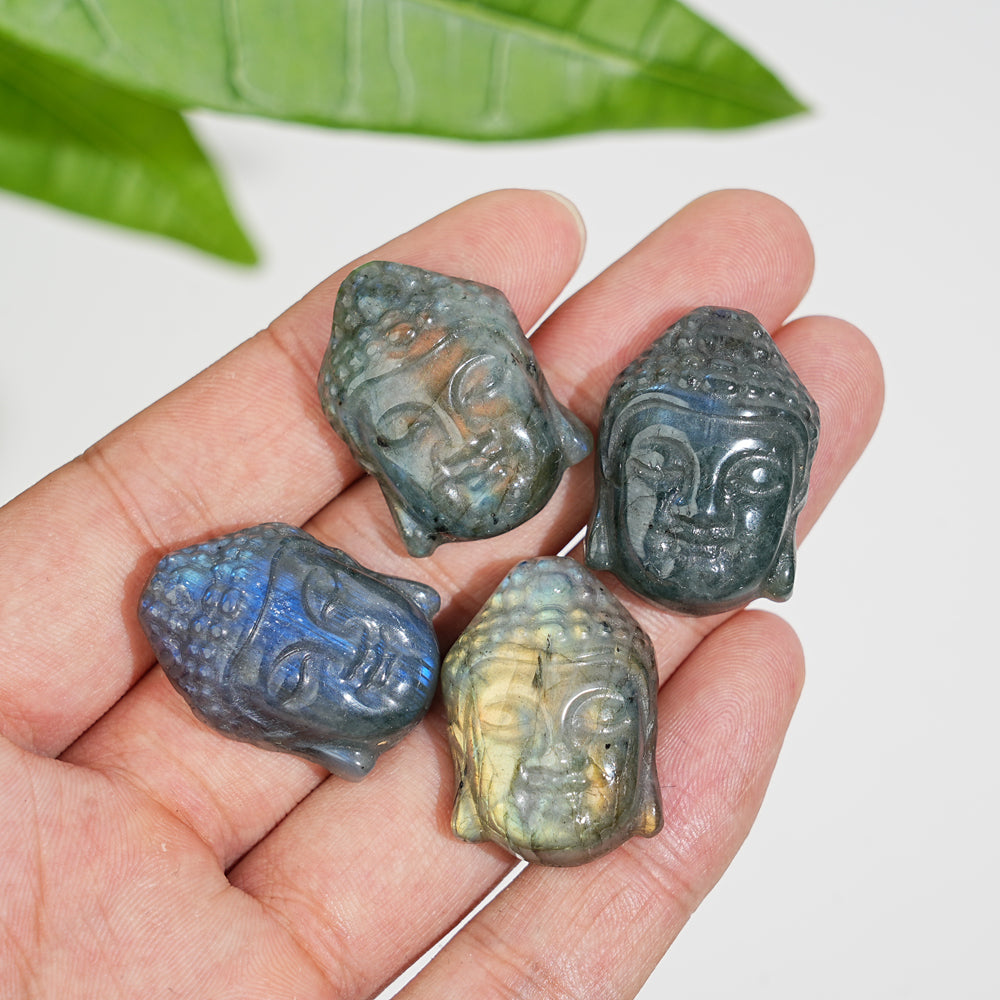 Natural Labradorite Buddha Head Carving