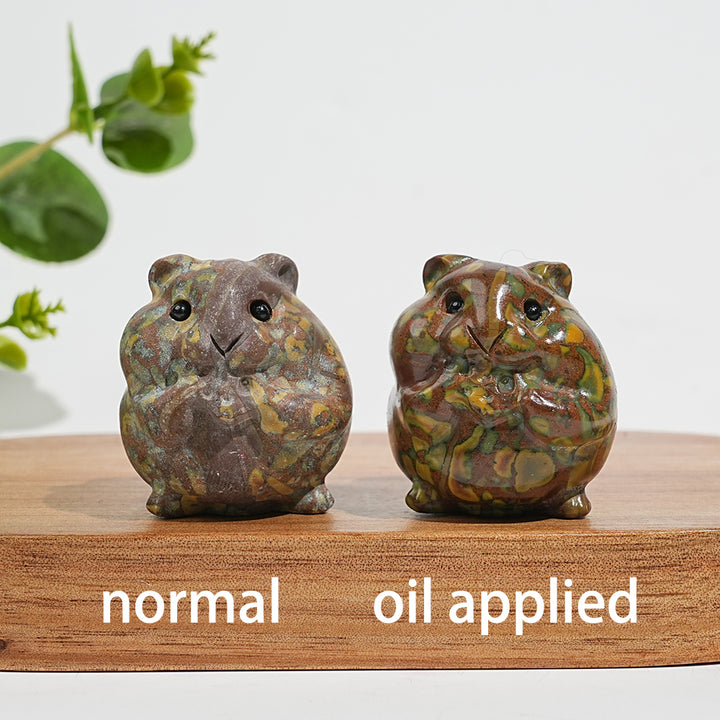 Natural Crystal Carving Chubby Hamster
