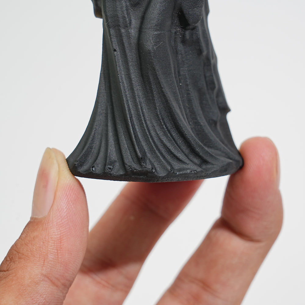 Natural Black Obsidian Witch Couple Carving