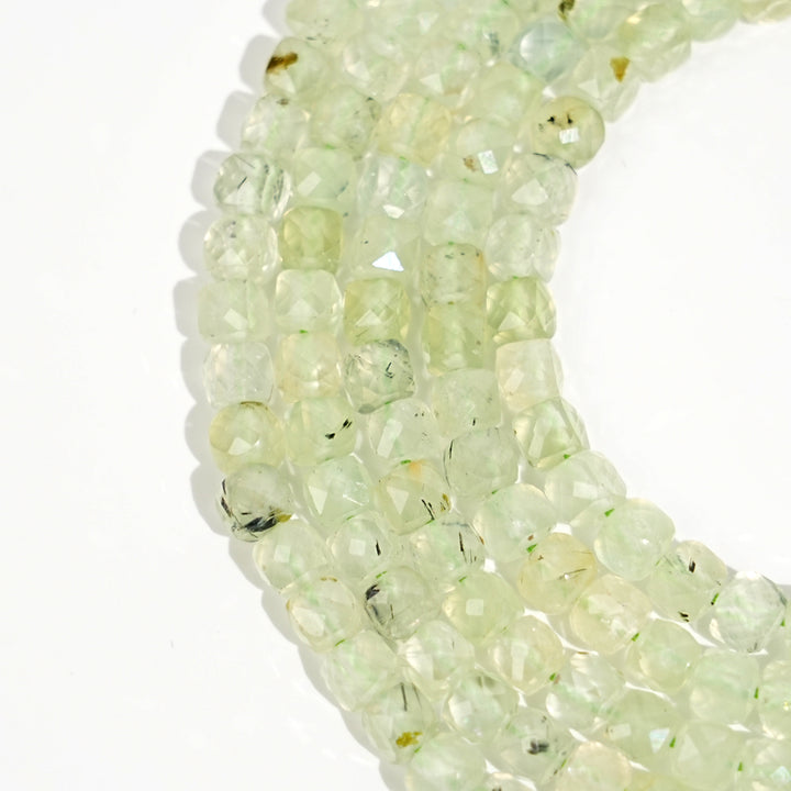 Natural Crystal Faceted Cube Dice Square Bead Strand