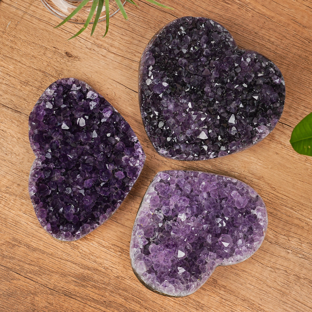 Unique, Natural Amethyst Cluster Heart Ornament