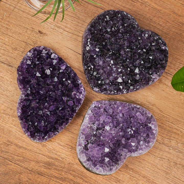 Unique, Natural Amethyst Cluster Heart Ornament