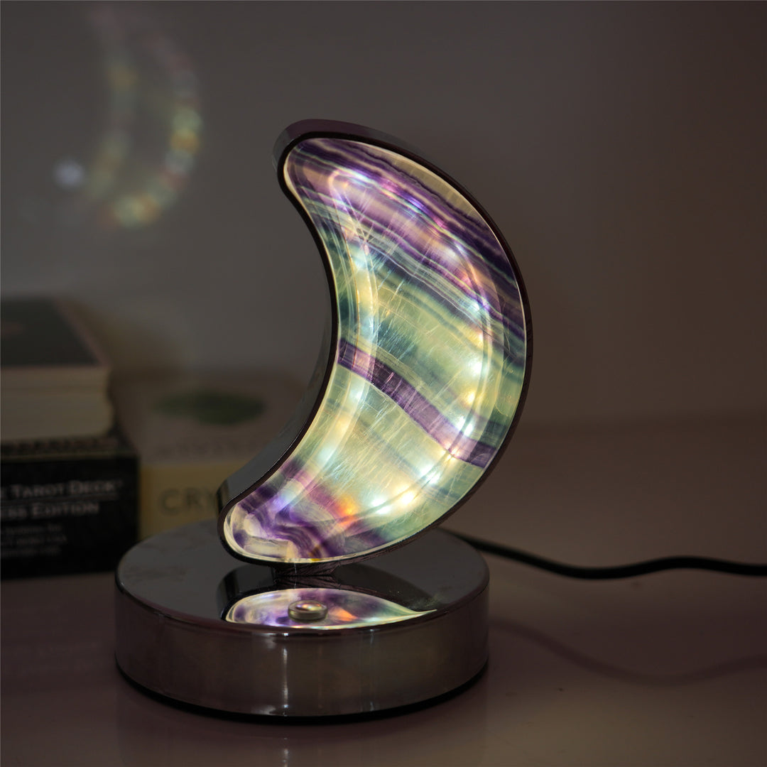 Lampe en fluorite arc-en-ciel