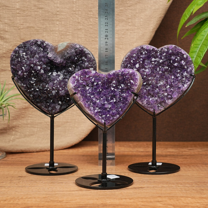 Unique, Natural Amethyst Cluster Heart Ornament