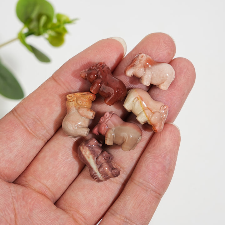 Natural Crystal Lovely Carving Alashan Agate Hippo