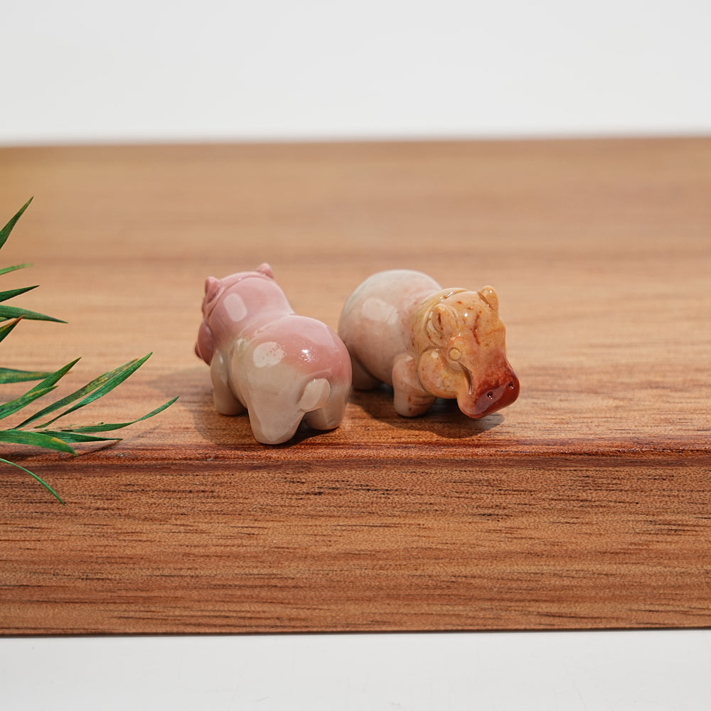 Natural Crystal Lovely Carving Alashan Agate Hippo