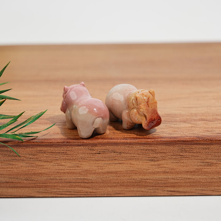 Natural Crystal Lovely Carving Alashan Agate Hippo