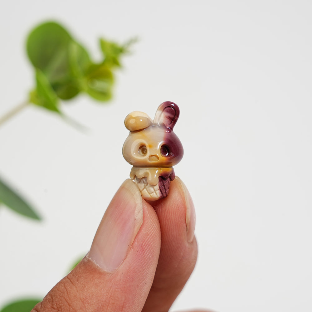 Natural Crystal Whimsical Ice Cream Bunny