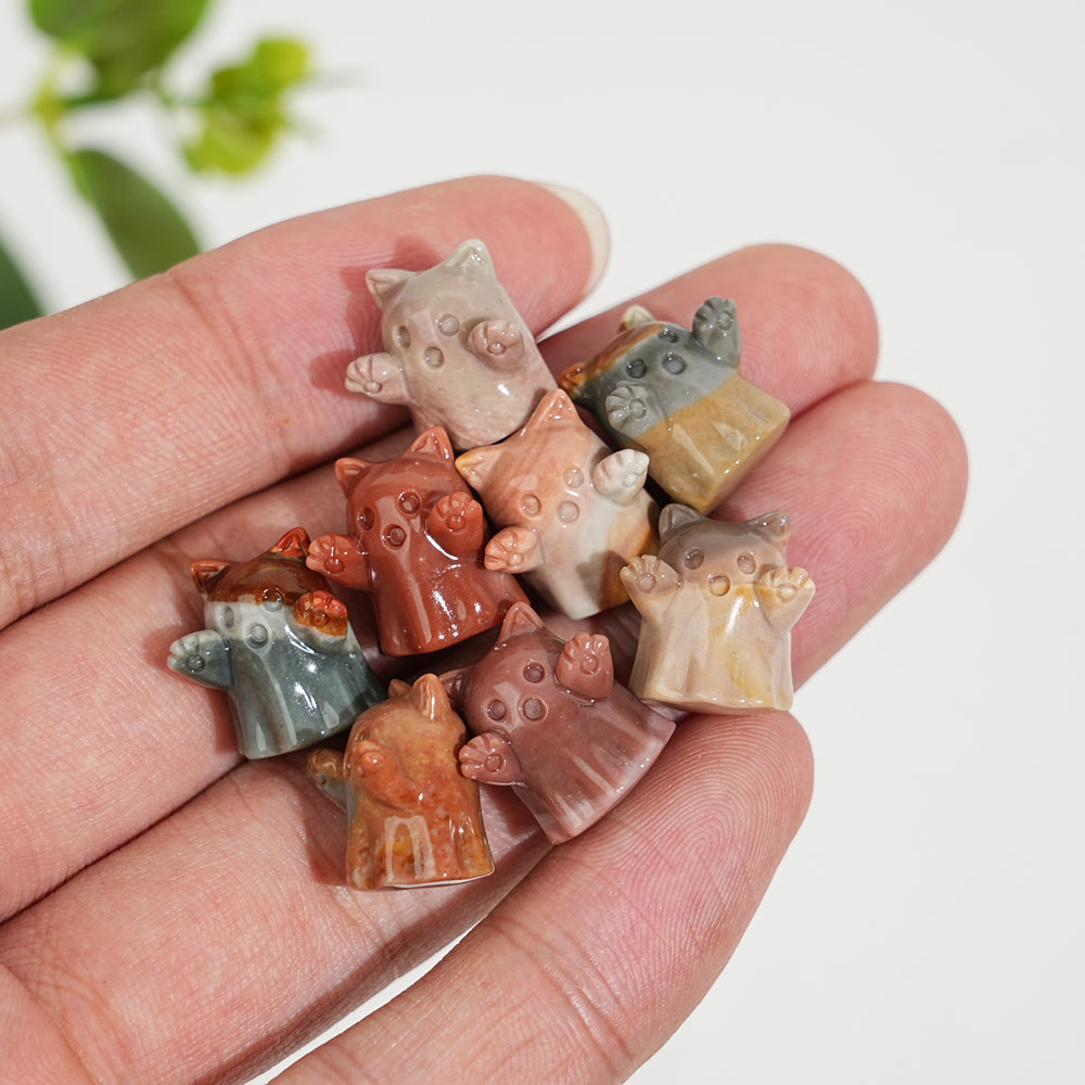 Natural Crystal Carving Alashan Agate Ghost Cat