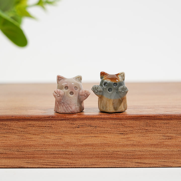 Natural Crystal Carving Alashan Agate Ghost Cat