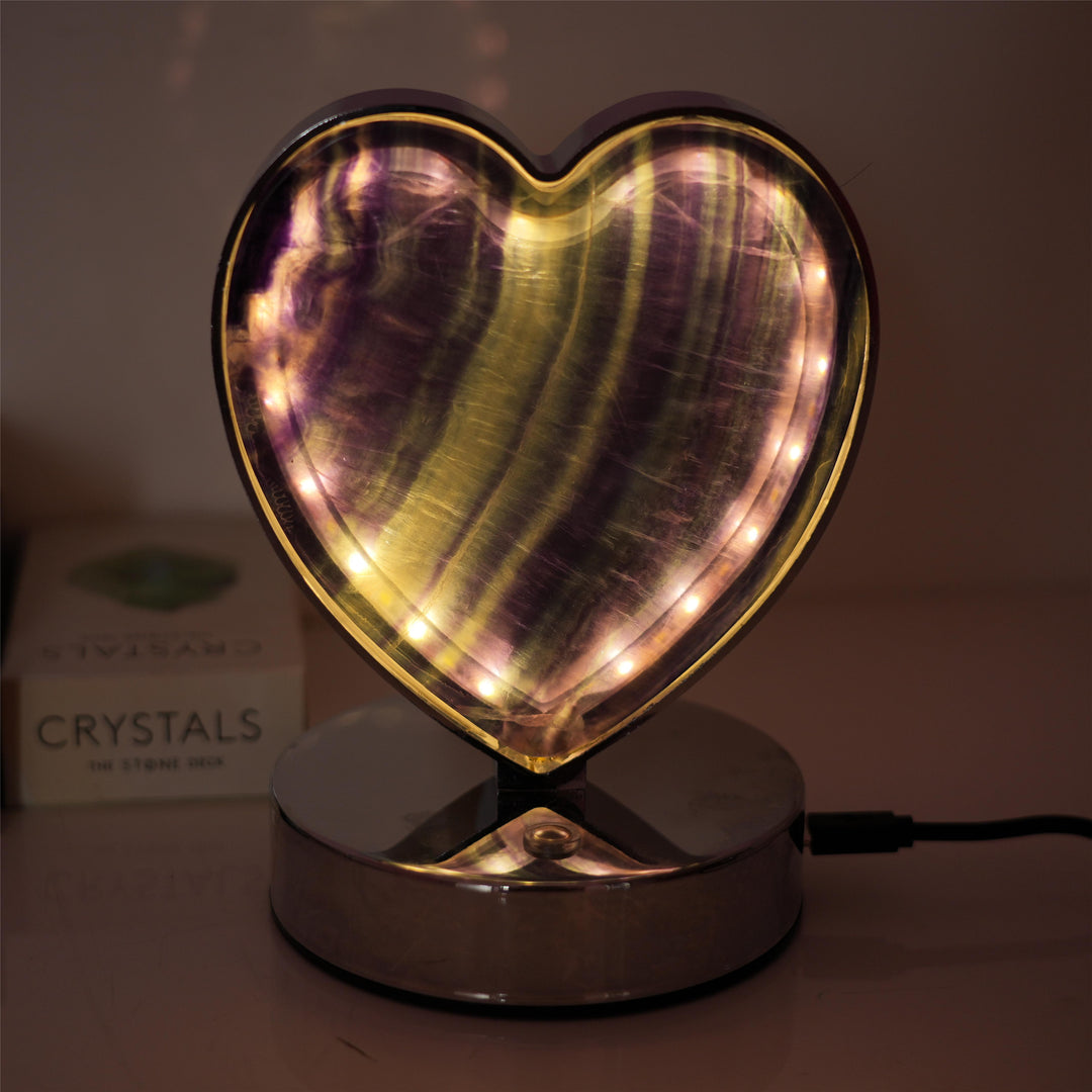 Lampe en fluorite arc-en-ciel