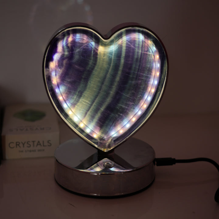 Lampe en fluorite arc-en-ciel