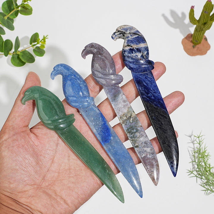 Natural Crystal Parrot Dagger Carving