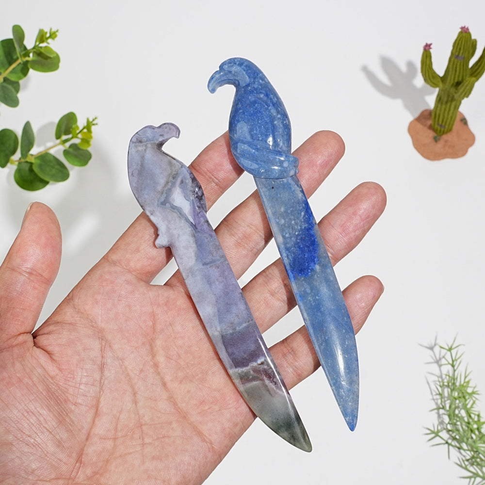 Natural Crystal Parrot Dagger Carving