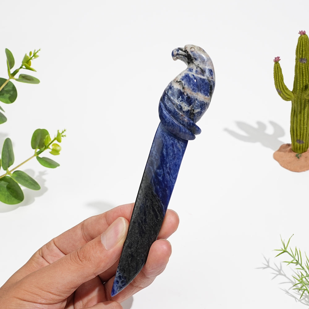 Natural Crystal Parrot Dagger Carving