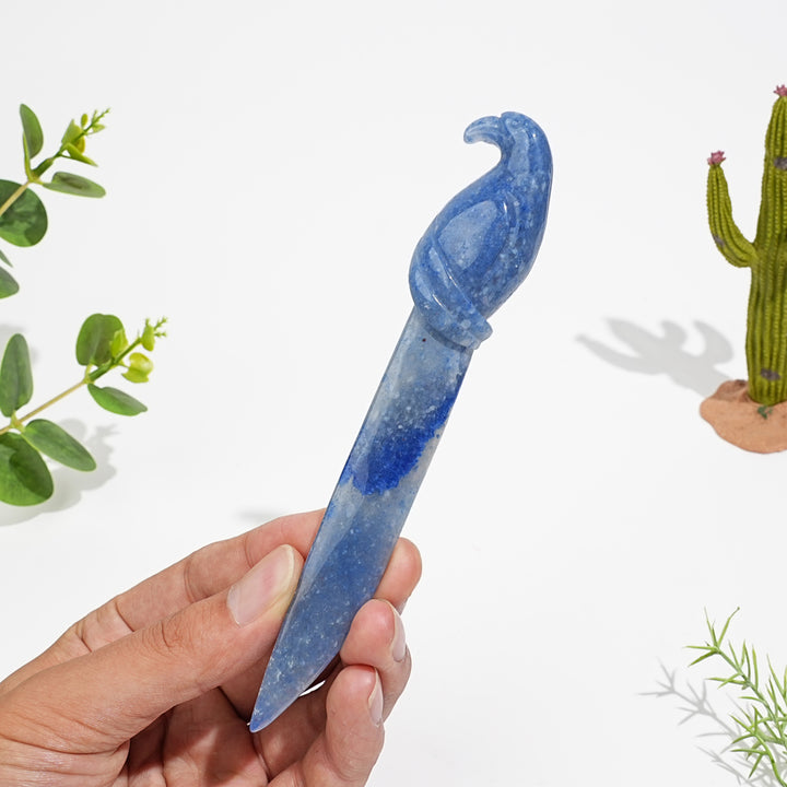 Natural Crystal Parrot Dagger Carving