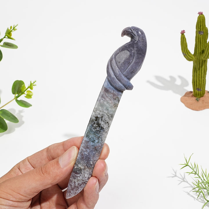 Natural Crystal Parrot Dagger Carving