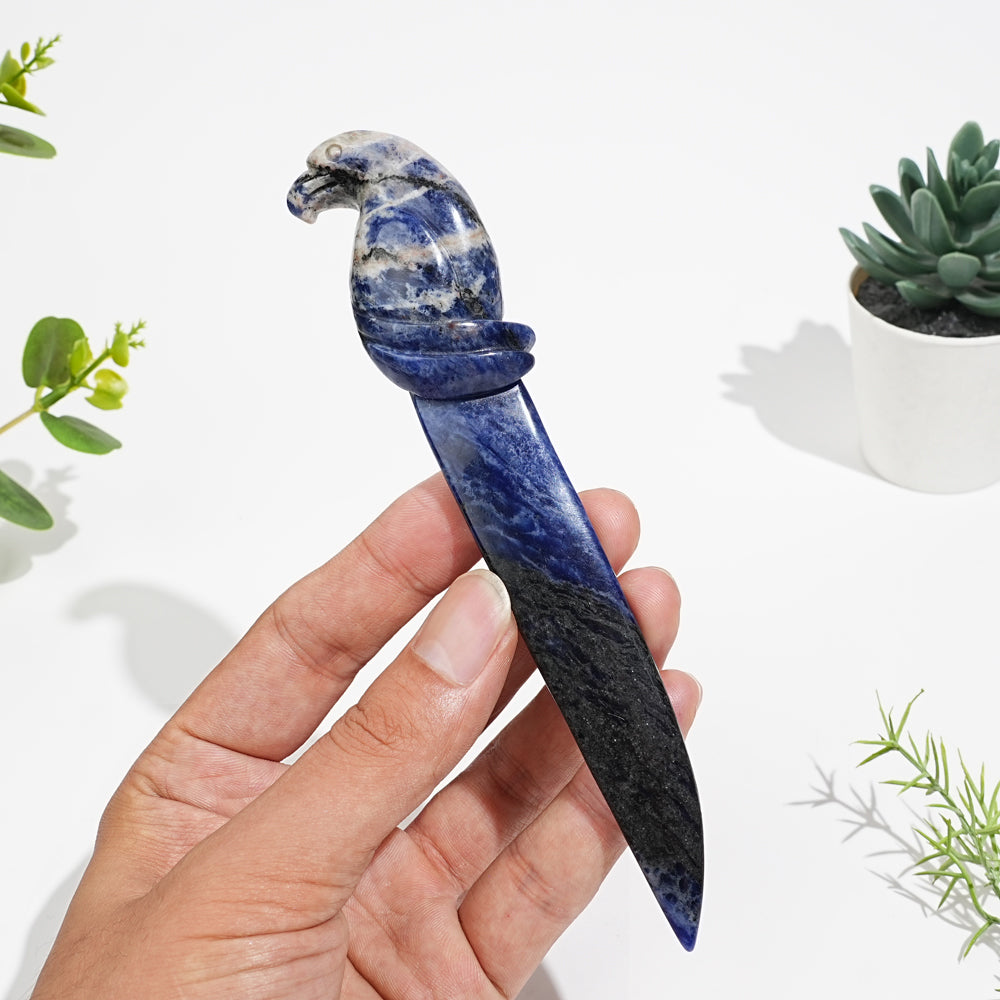 Natural Crystal Parrot Dagger Carving