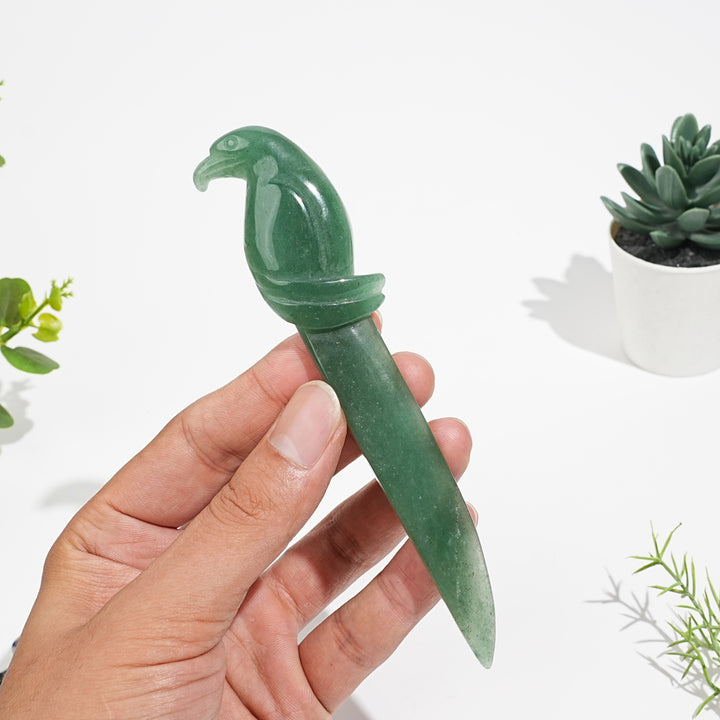 Natural Crystal Parrot Dagger Carving