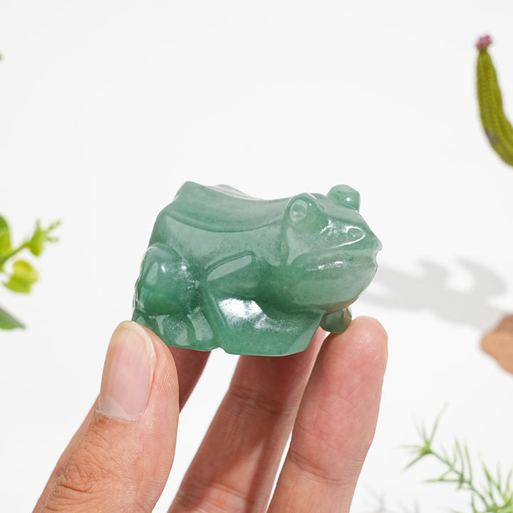 Natural Crystal Leaping Frog Carving