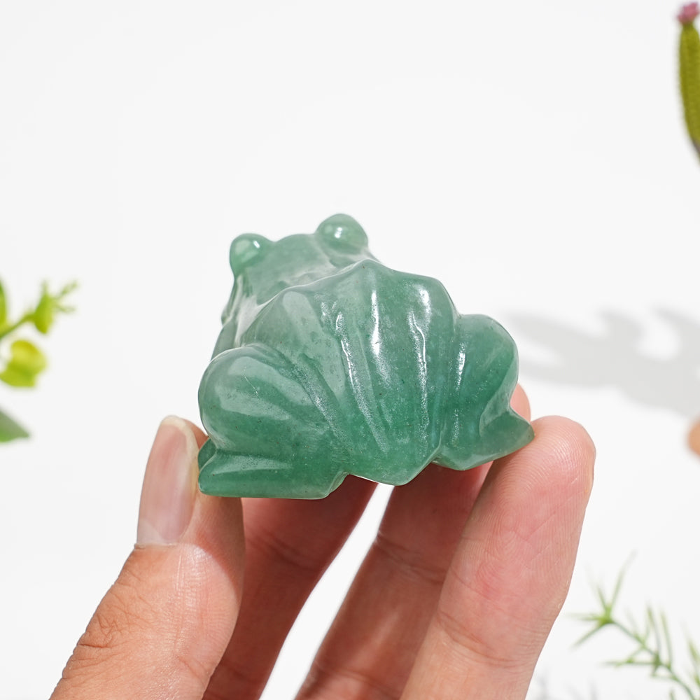 Natural Crystal Leaping Frog Carving