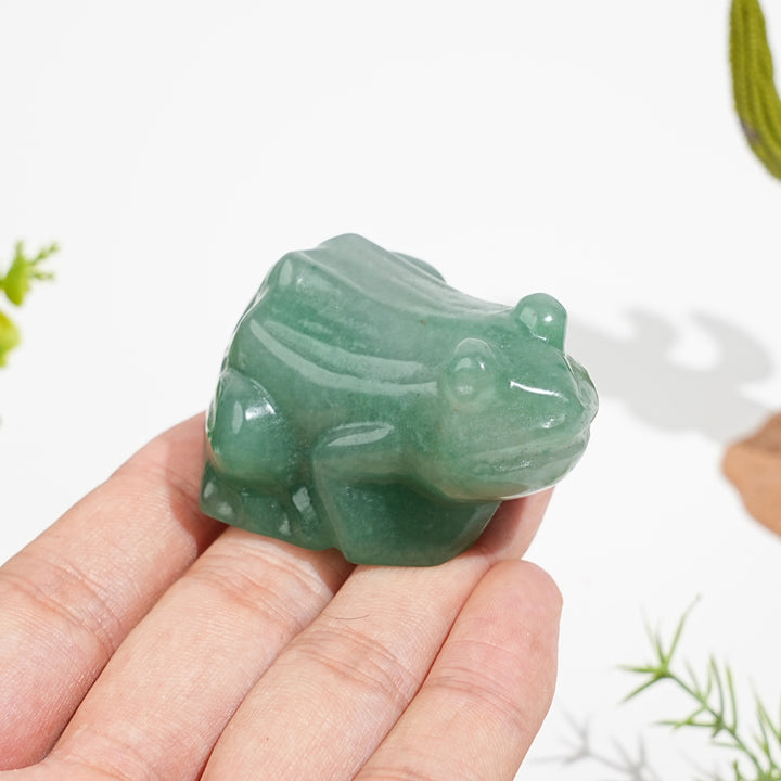 Natural Crystal Leaping Frog Carving