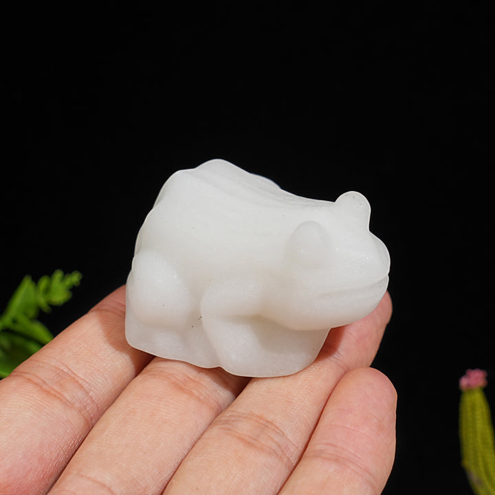 Natural Crystal Leaping Frog Carving