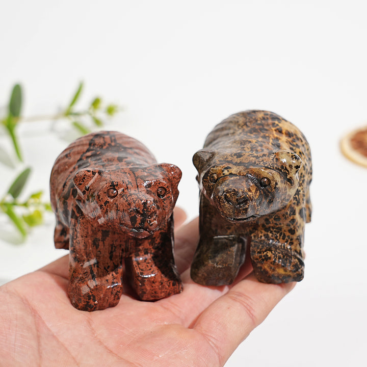 Natural Crystal Carving Picture Jasper Bear